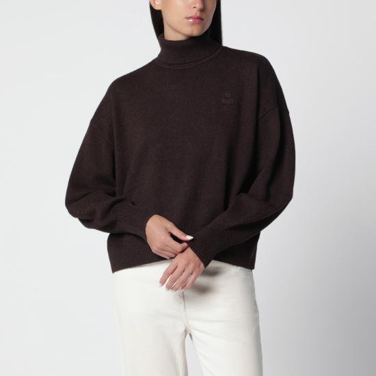 26FW 이자벨마랑에뚜왈 나샤 울 코튼 스탠드업 칼라 스웨터 PU0663FAC1L17E Brown