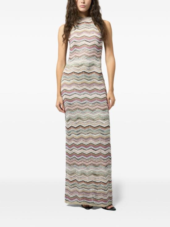 26FW 미소니 롱 원피스 DS26WG29 BK01KSSMSPN Multicolor - MISSONI