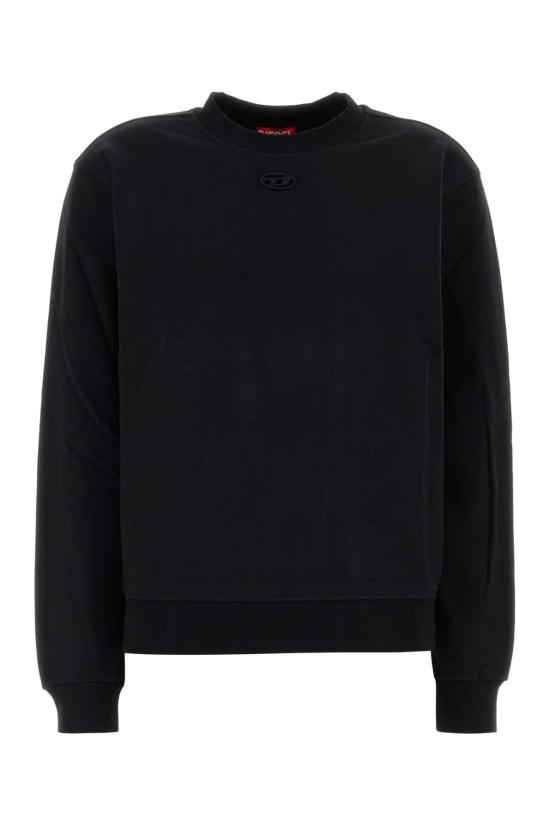26FW 디젤 Oval D 자수 코튼 스웨트셔츠 A217240GSBP 9XX BLACK