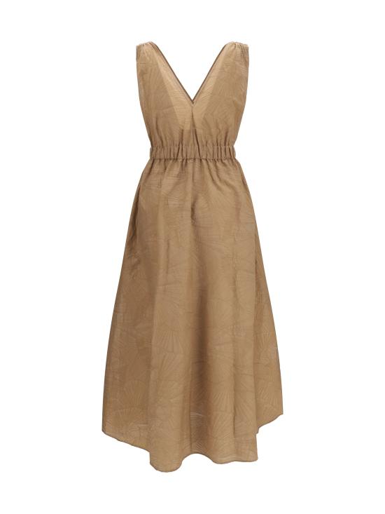 26SS 브루넬로 쿠치넬리 롱 원피스 MQ988A5092 C1604 LEGNO - BRUNELLO CUCINELLI