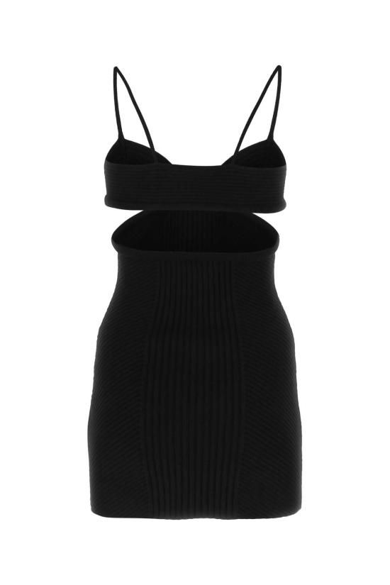  오프화이트 숏 원피스 OWHI080S23KNI001 1000 BLACK - OFF WHITE