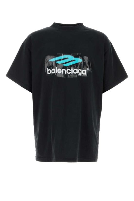 26SS 발렌시아가 로고 오버사이즈 코튼 티셔츠 850345TTVT4 3363 BLACK