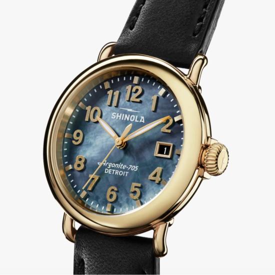  시놀라 손목시계 신올라 런웰 36mm 시계, 자개 가죽 스트랩 - SHINOLA