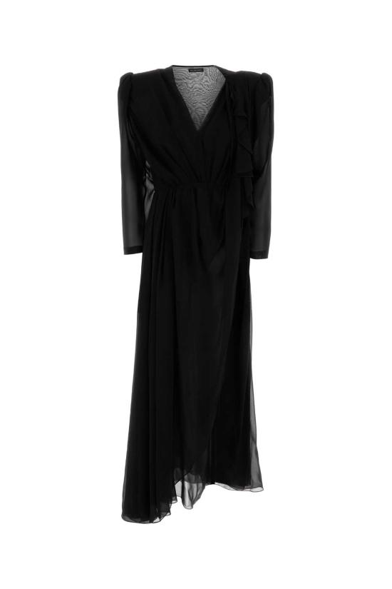 25FW 발렌시아가 롱 원피스 850647TTN06 1000 BLACK