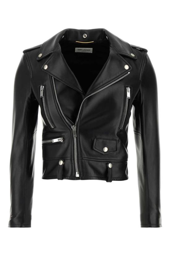  생로랑 램스킨 모터사이클 자켓 481862Y5YA2 1000 BLACK - SAINT LAURENT