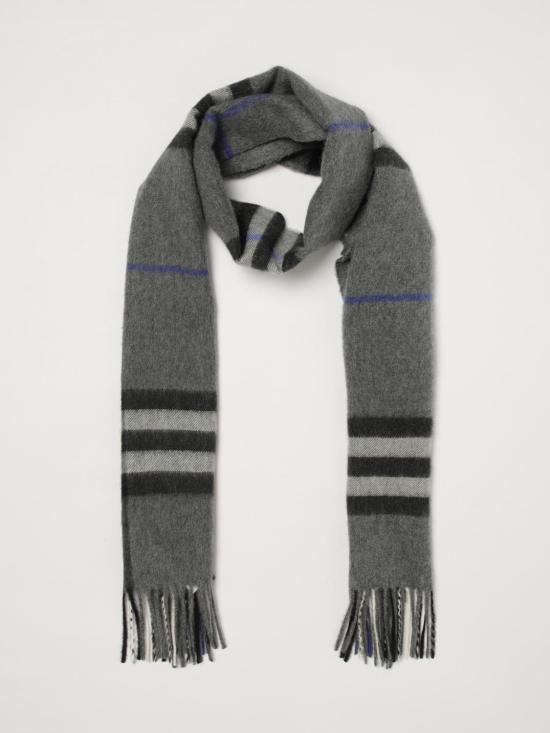 26FW 버버리 체크 캐시미어 스카프 8112642 Grey - BURBERRY