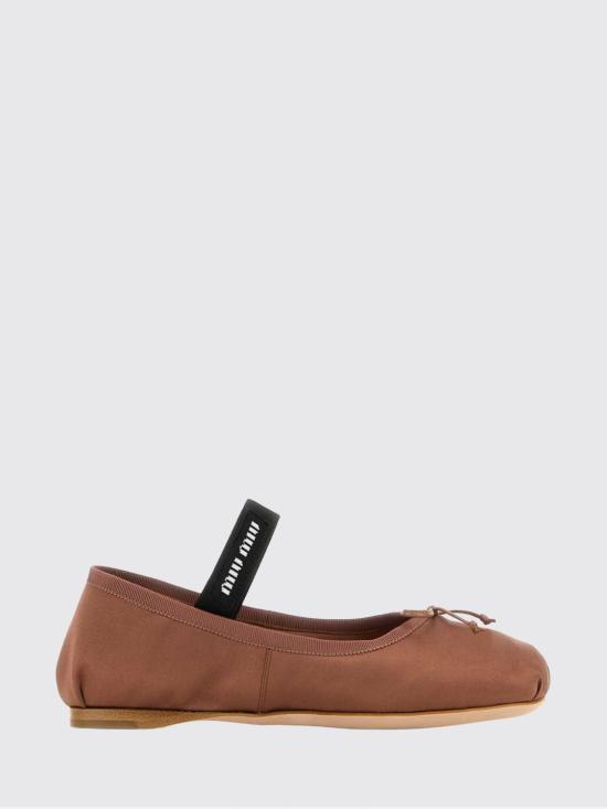 26FW 미우미우 사틴 발레리나 5F794DFDX05QU6 F0324 Brown