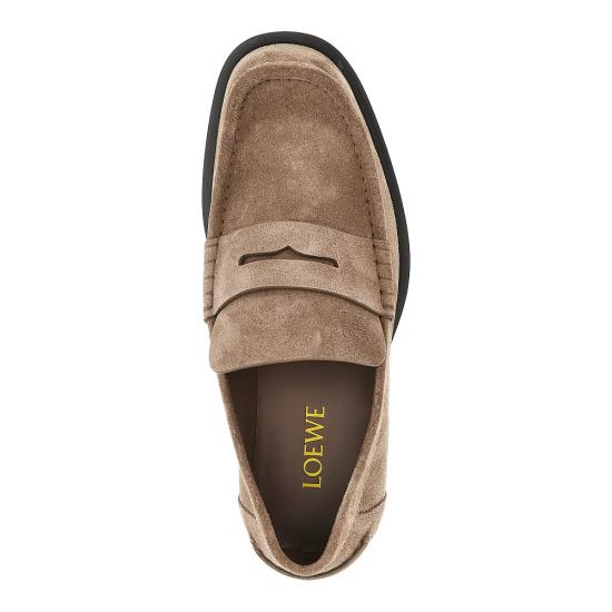 26FW 로에베 보바인 스웨이드 카프스킨 로퍼 M816290X67 Grey - LOEWE