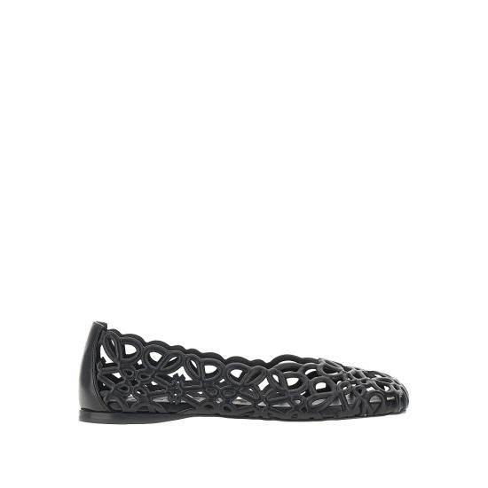 26FW 로에베 페탈 아나그램 램스킨 발레리나 LLST466X17 Black