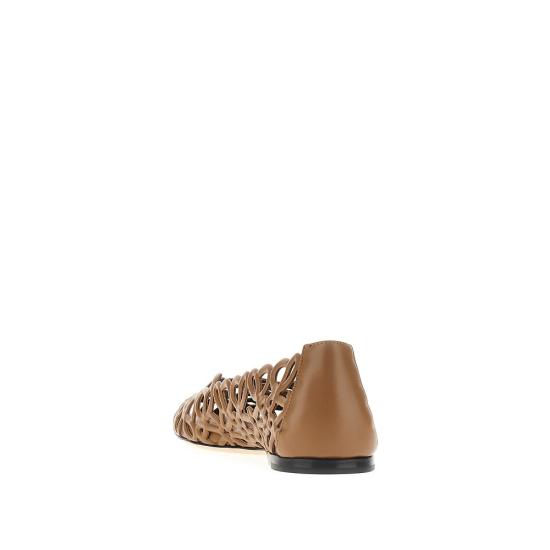 26FW 로에베 페탈 아나그램 램스킨 발레리나 LLST466X17 Brown - LOEWE