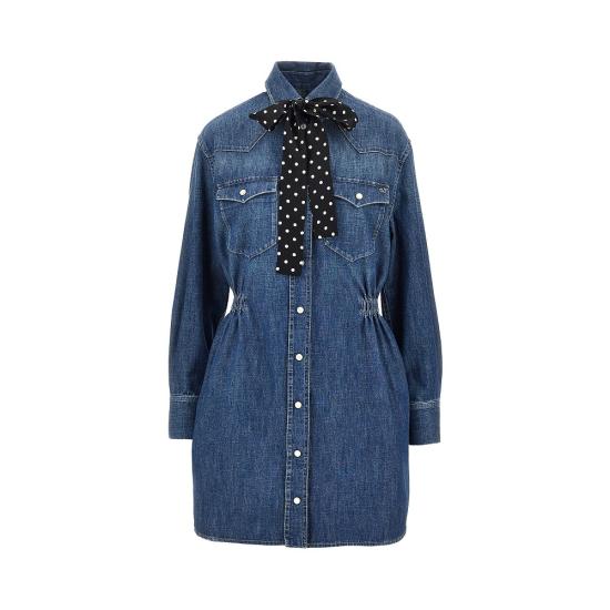 26FW 발렌티노 가라바니 데님 원피스 9B3DA03DAC7 Blue
