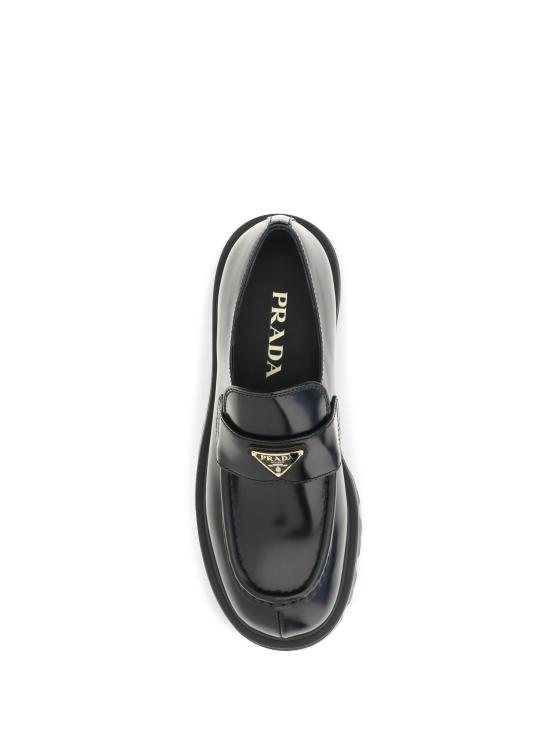 26FW 프라다 모노블럭 러버솔 레더 로퍼 1D185OFB050055 F0002 BLACK - PRADA