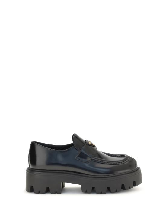 26FW 프라다 모노블럭 러버솔 레더 로퍼 1D185OFB050055 F0002 BLACK