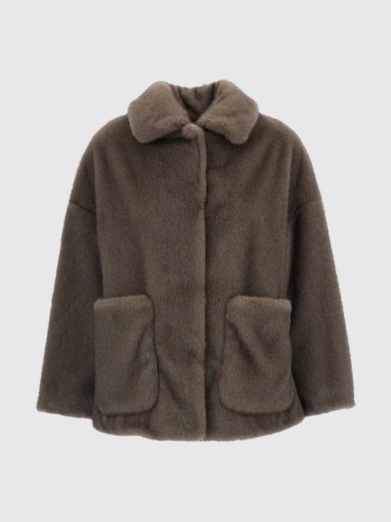 26FW 에르노 페이크 퍼 패치 포켓 코트 GC000600D12739 2700 Brown - HERNO