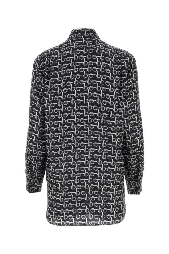  버버리 프린트 실크 셔츠 8090732 B9593 BLACK - BURBERRY