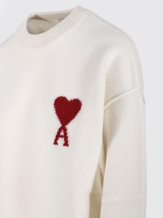 26FW 아미 빅 하트 울 크루넥 스웨터 UKS838018 154 White - AMI