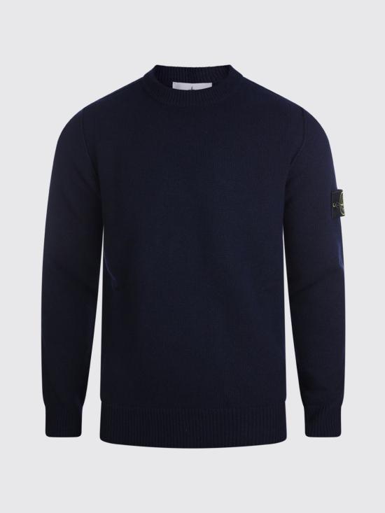 26FW 스톤 아일랜드 램스울 립드 트림 레귤러 핏 크루넥 스웨터 5100072S00A3 V0020 Navy - STONE ISLAND