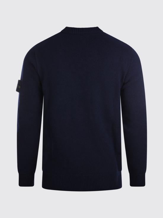26FW 스톤 아일랜드 램스울 립드 트림 레귤러 핏 크루넥 스웨터 5100072S00A3 V0020 Navy - STONE ISLAND