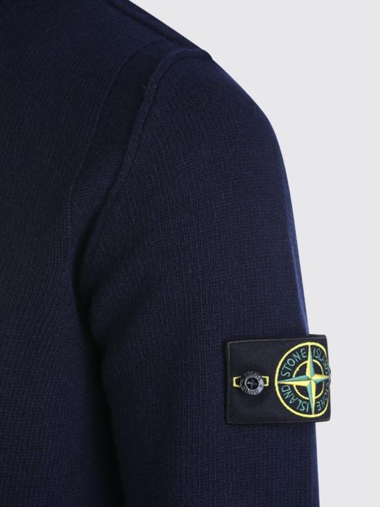 26FW 스톤 아일랜드 램스울 립드 트림 레귤러 핏 크루넥 스웨터 5100072S00A3 V0020 Navy - STONE ISLAND