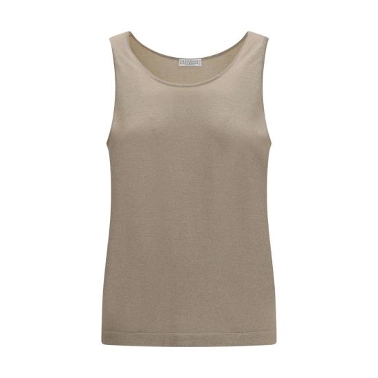 26FW 브루넬로 쿠치넬리 민소매 티셔츠 BRM41848600PC077BB BEIGE
