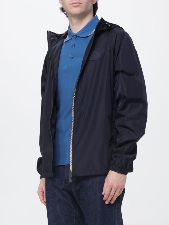 26FW 버버리 체크 테이프 나일론 후드 자켓 8120370 Navy - BURBERRY
