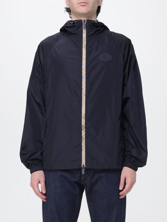 26FW 버버리 체크 테이프 나일론 후드 자켓 8120370 Navy
