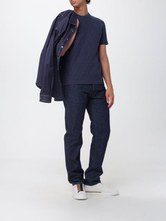 26FW 펜디 반팔 티셔츠 FY0936AUR1 F0QA2 Blue - FENDI
