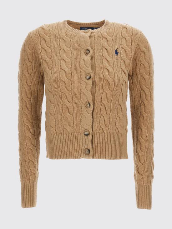 26FW 폴로 랄프로렌 로고 자수 크루넥 가디건 211972104 001 Camel - POLO RALPH LAUREN
