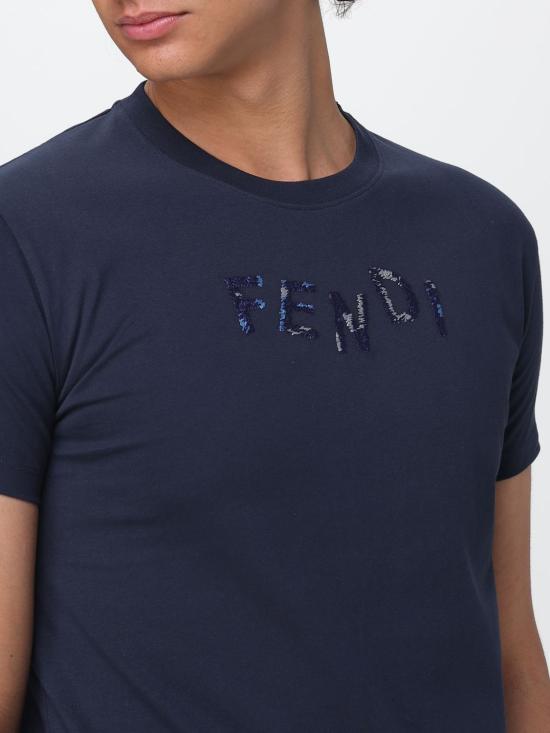 26FW 펜디 반팔 티셔츠 FY1319AUOB F0PTH Navy - FENDI