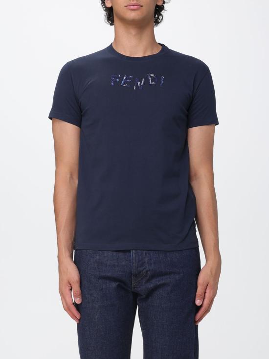 26FW 펜디 반팔 티셔츠 FY1319AUOB F0PTH Navy