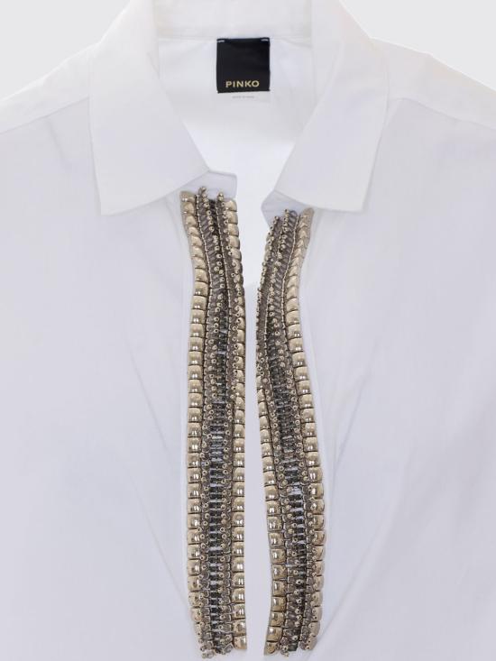 26FW 핑코 셔츠 104708A3HR Z04 White - PINKO