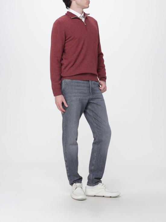 26FW 브루넬로 쿠치넬리 캐시미어 집업 니트 M2200124 CSY25 Red - BRUNELLO CUCINELLI