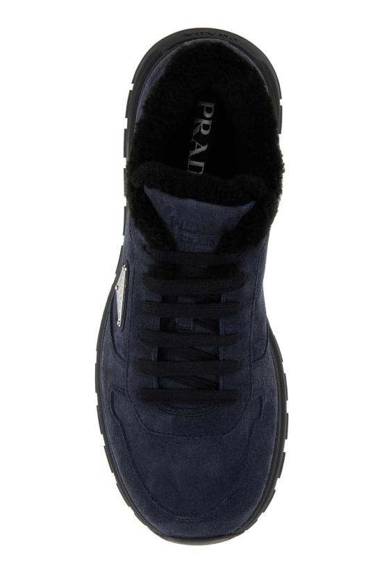 26FW 프라다 프랙스 2.0 스웨이드 시어링 로우탑 스니커즈 2EE443FA0003AE4 F0008 NAVY - PRADA