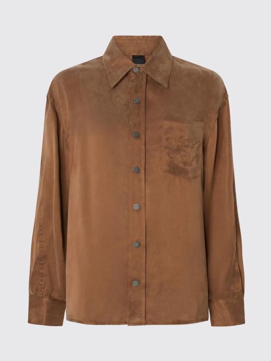 26FW 핑코 셔츠 107169A3F8 M10 Brown - PINKO