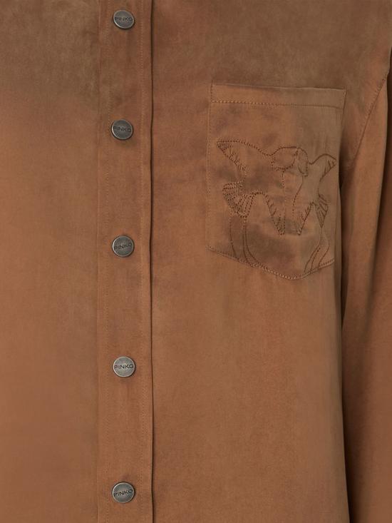 26FW 핑코 셔츠 107169A3F8 M10 Brown - PINKO