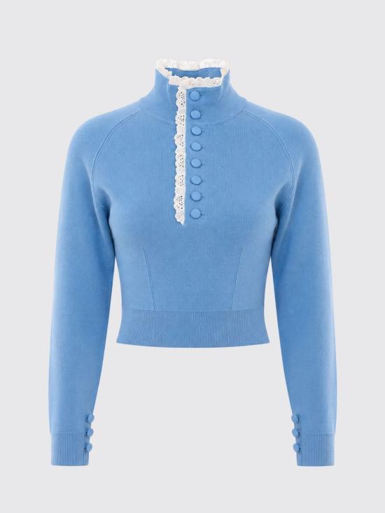 26FW 끌로에 스웨터 CH26AMP01600 40R Blue - CHLOE