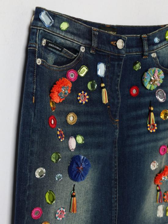 26FW [키즈] 돌체앤가바나 스커트 L56I24LDE27 S9000 Denim - DOLCE & GABBANA