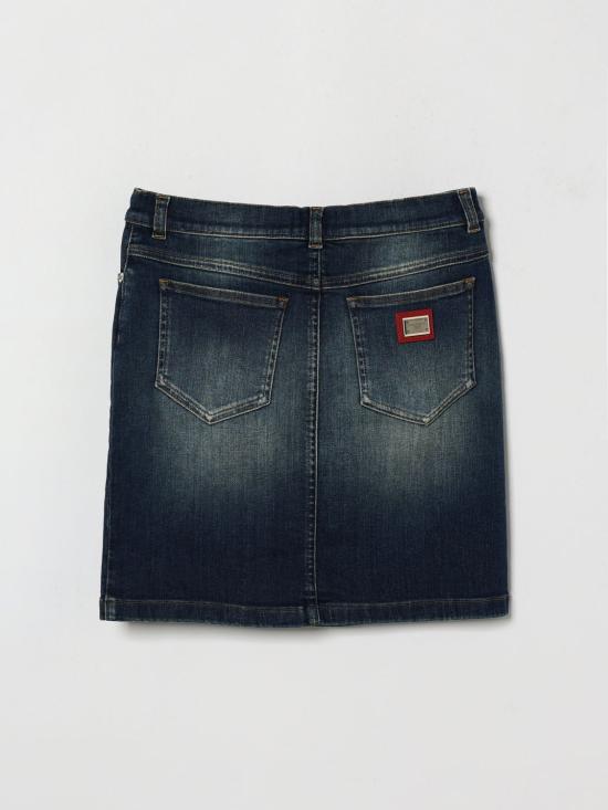 26FW [키즈] 돌체앤가바나 스커트 L56I24LDE27 S9000 Denim - DOLCE & GABBANA