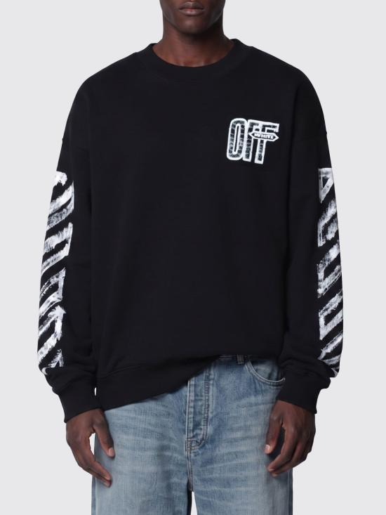26FW 오프화이트 긴팔 티셔츠 OMBA054F26FLE007 0001 Black