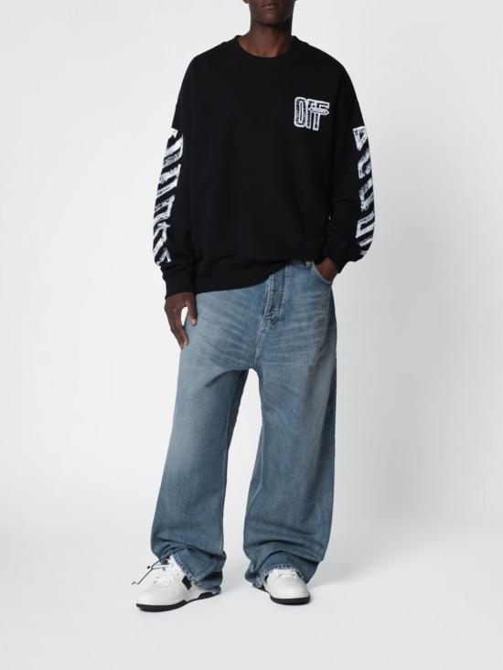 26FW 오프화이트 긴팔 티셔츠 OMBA054F26FLE007 0001 Black - OFF WHITE