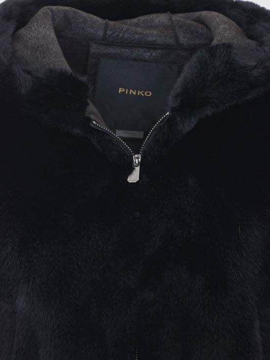 26FW 핑코 무스탕 107053A3E9 Z99 Black - PINKO