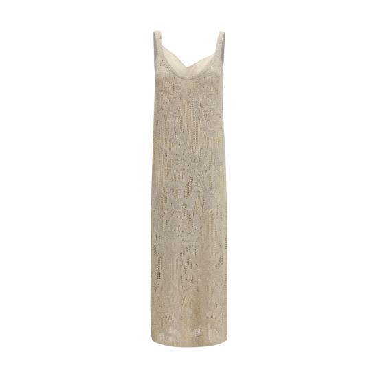 26SS 브루넬로 쿠치넬리 롱 원피스 BRMDT771A92C8925BB BEIGE