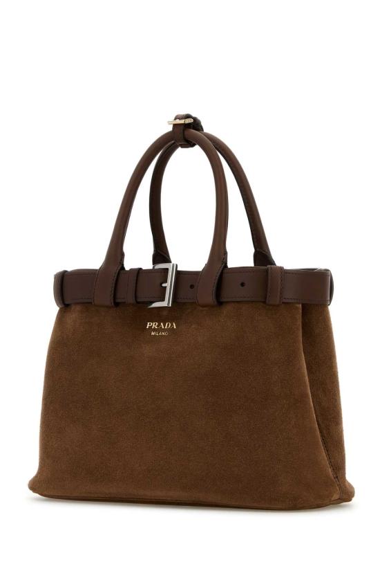 26SS 프라다 버클 미디엄 스웨이드 핸드백 1BA434VOBO2C4S F0324 BROWN - PRADA