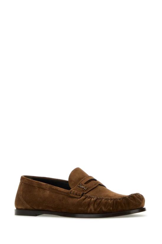 26FW 생로랑 스웨이드 페니로퍼 8211732OYAA 2732 BROWN - SAINT LAURENT