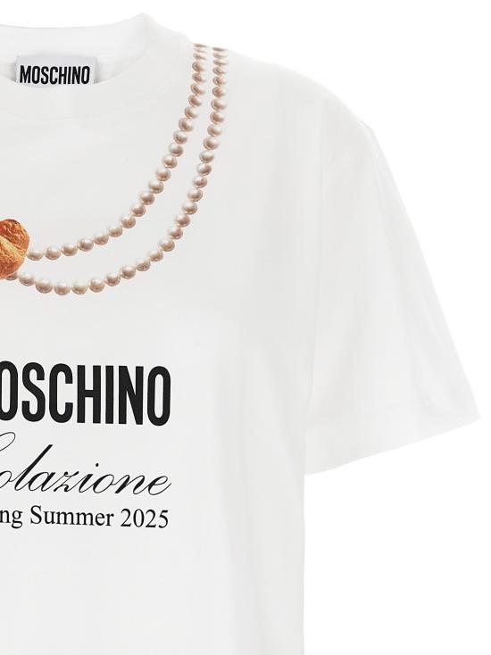  모스키노 반팔 티셔츠 MO184850BM WHITE - MOSCHINO