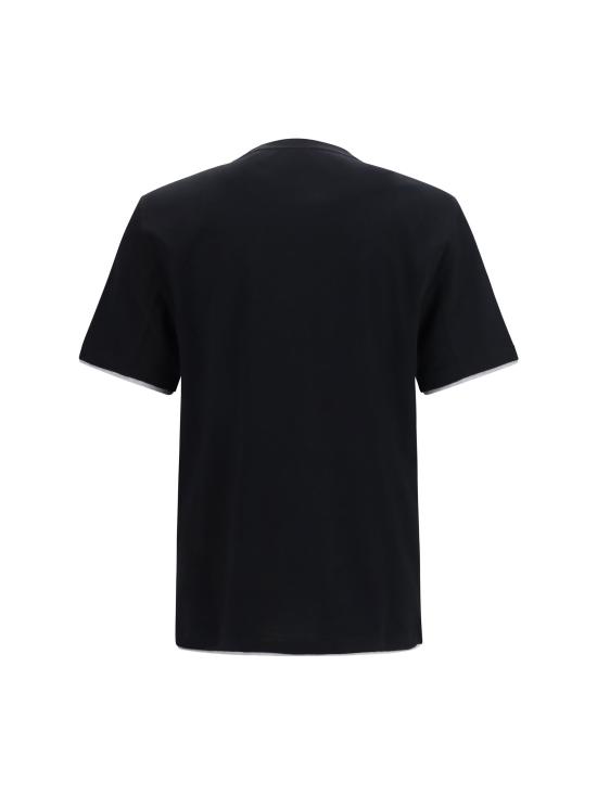 26FW 브루넬로 쿠치넬리 자수 로고 티셔츠 M0B137427 CGB88 BLACK - BRUNELLO CUCINELLI