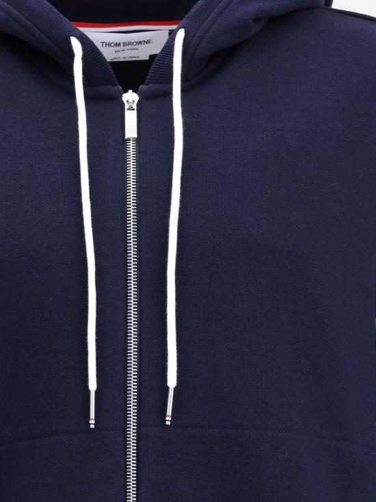 26FW 톰브라운 4바 저지 집업 후디 MJT517A03037 415 NAVY - THOM BROWNE