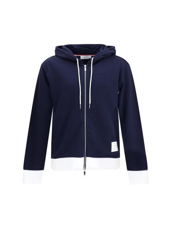 26FW 톰브라운 4바 저지 집업 후디 MJT517A03037 415 NAVY