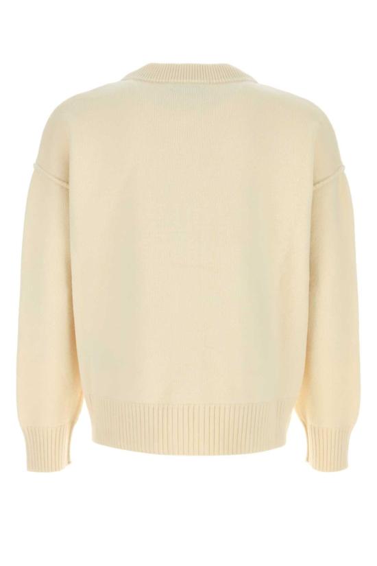  아미 하트 로고 인타르시아 V넥 가디건 UKC367018 154 BEIGE - AMI