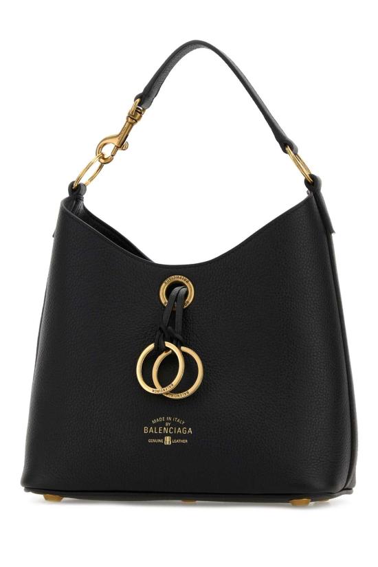 26SS 발렌시아가 캐리 호보 레더 스몰 숄더백 8456012ABNQ 1000 BLACK - BALENCIAGA
